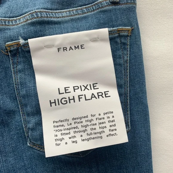 Frame Lê Pixie High Flare Jeans size 28 Medium blue wash - Picture 7 of 10